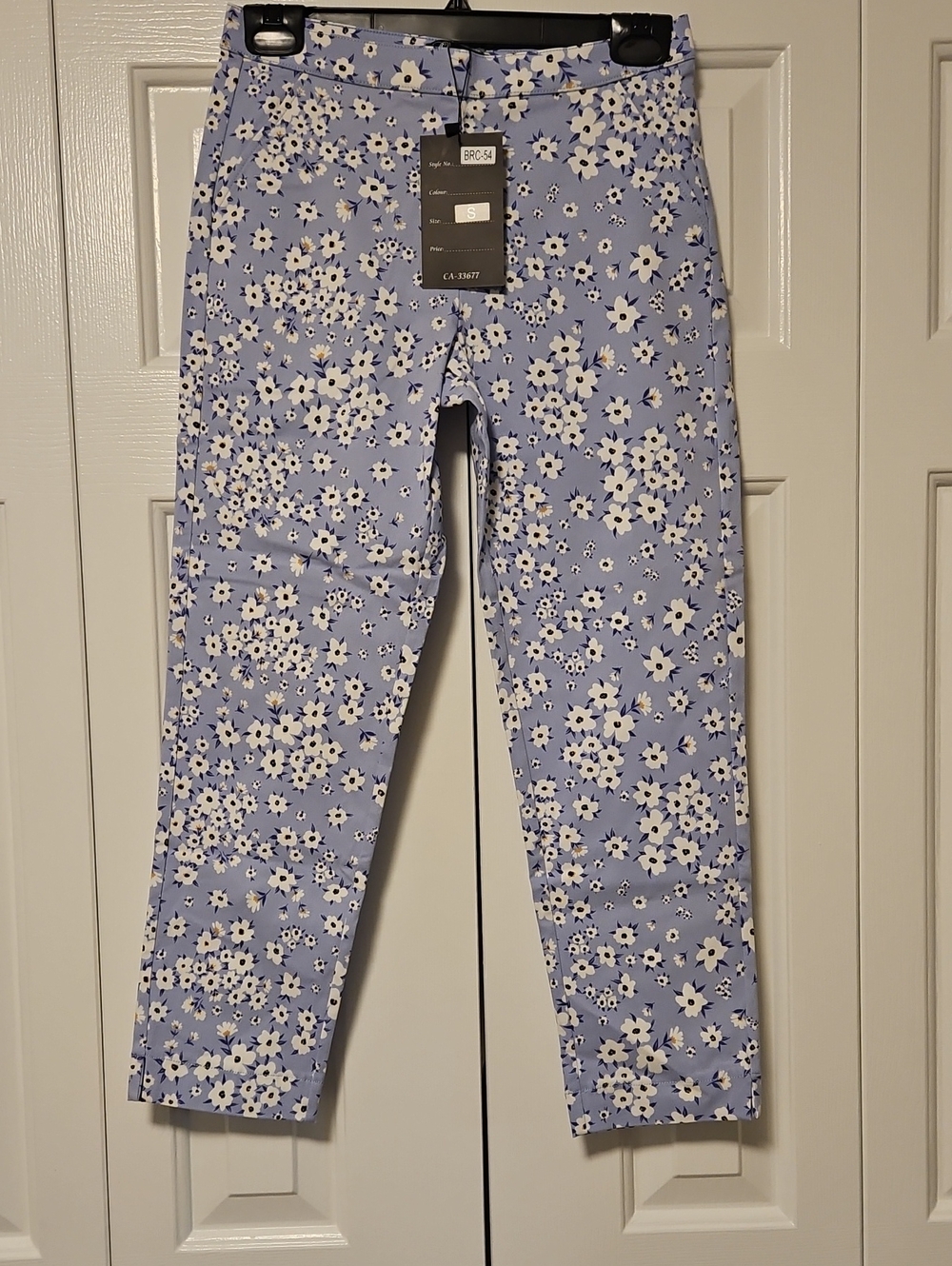 Women's Lavender Floral Cropped Jeans - Slim Ankle Fit